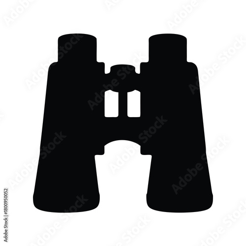 Classic binoculars silhouette for observation scouting and outdoor adventure