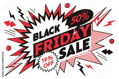 Dynamic black friday flash sale banner featuring explosive elements and bold typography for maximum impact and urgency
