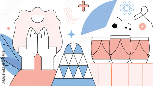 Brazil and Afro-Brazilian Culture and Religious Heritage Illustration