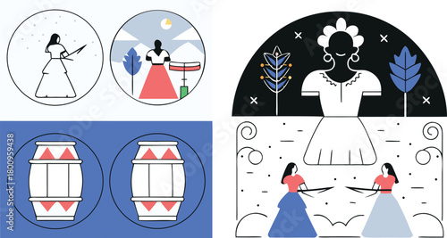 Brazil and Afro-Brazilian Culture and Religious Heritage Illustration