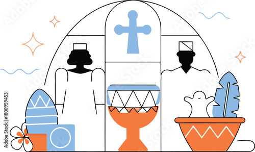 Brazil and Afro-Brazilian Culture and Religious Heritage Illustration