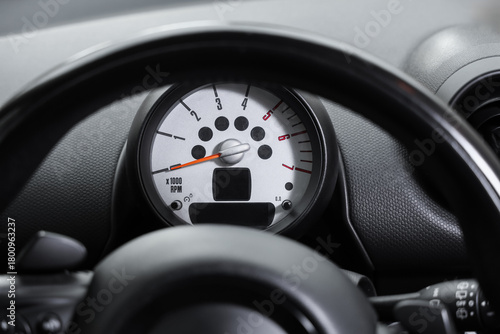 View of tachometer in moder...
