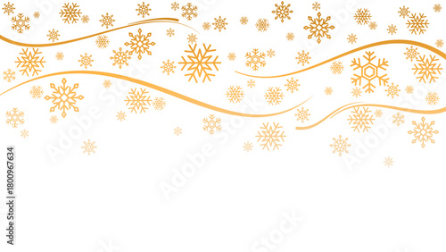 Christmas background with golden snowflakes. Vector eps