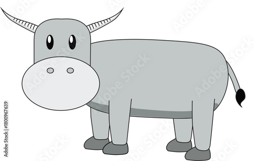 Strong buff icon in clean flat style with bold horn and firm form. Dark calm tone with neat shape for farm art use and ad need in clear view set now pure