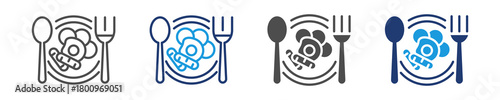 food icon set multiple style