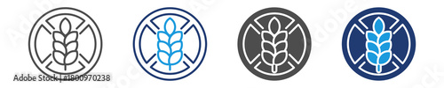 gluten free icon set multiple style