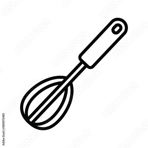 Whisk icon, essential kitchen tool for mixing and beating ingredients in culinary arts and baking recipes