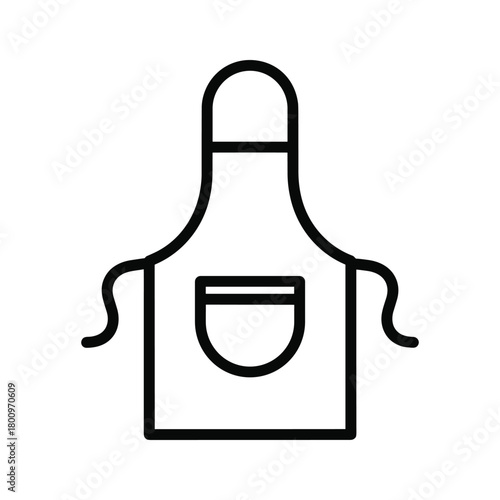 Apron line icon with pocket, simple cooking garment symbol, outline vector illustration for kitchen, baking or craft