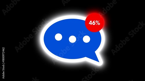 A vibrant notification icon representing messaging engagement