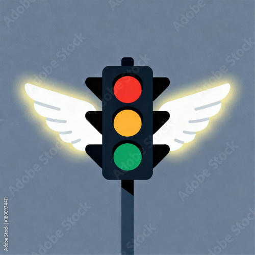 Vector Art 6 - Traffic Light with Wings