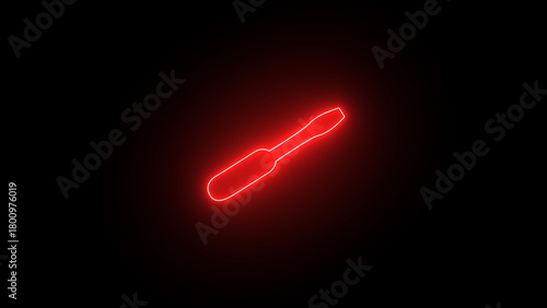 Glowing screwdriver icon on the black background.