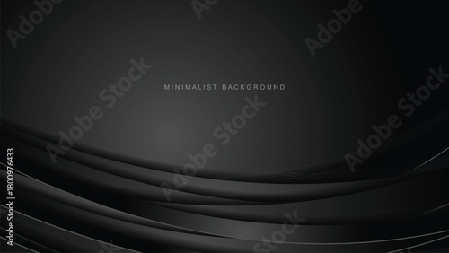 4K Black abstract geometric background. Modern shape concept. Black gray satin dark fabric texture EPS 10 vector art. 