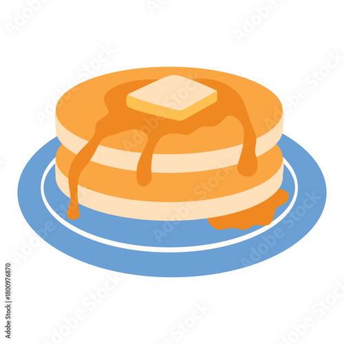 pancake breakfast meal, Pancakes with Syrup and Butter