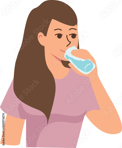 Drinking Water illustration.