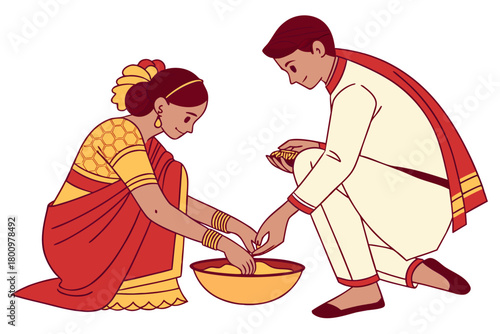 two women in traditional clothes