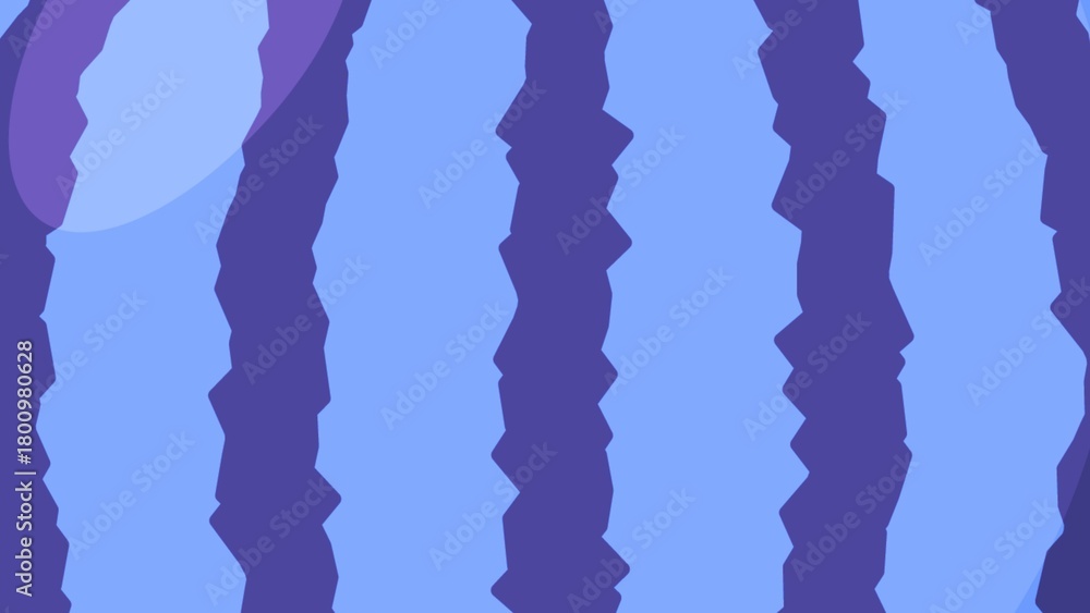 Fototapeta premium Abstract illustration of a striped pattern in shades of blue and purple, reminiscent of watermelon rind