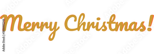 Merry Christmas Handwritten Gold Lettering
