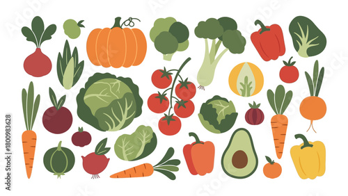 Vibrant collection of fresh, wholesome garden vegetables for healthy eating and cooking recipes