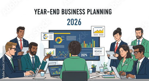 Team Collaboration on 2026 Business Forecast, Data Charts, and Reports