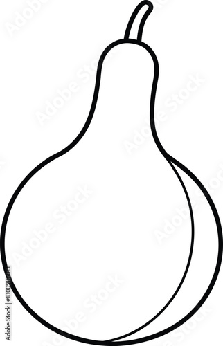 Argentine Mate Gourd Line Art with Transparent Background