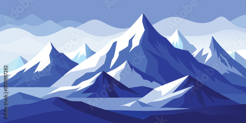 Blue mountain range landscape vector illustration background for website and design needs
