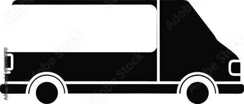 Catering Delivery Van Line Art with Transparent Background