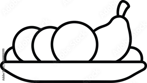 Charcuterie Platter Line Art Transparent Background