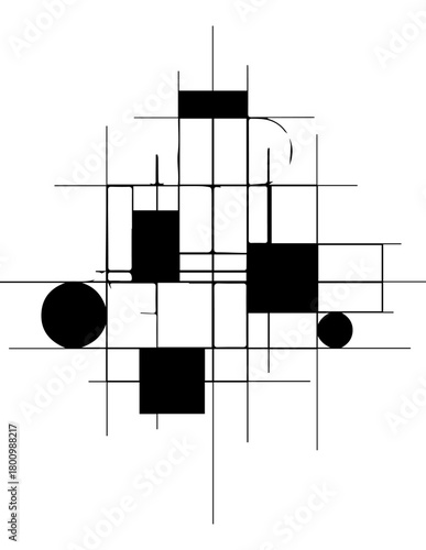 Modern architectural vector background illustration showing a house design plan and construction project blueprint