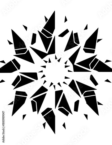 Abstract black and white flower star vector illustration symbol design element