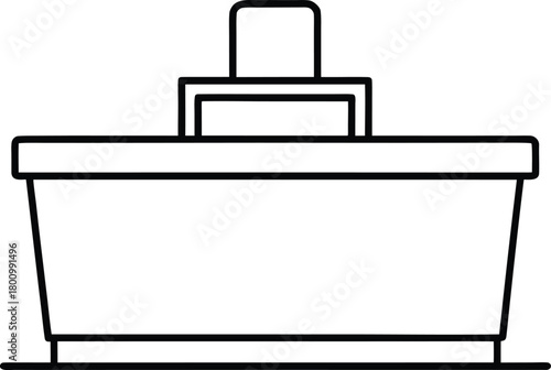 Grocery Checkout Counter Line Art Transparent Background