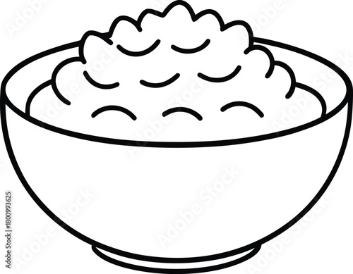 Mac And Cheese Bowl Line Art Transparent Background