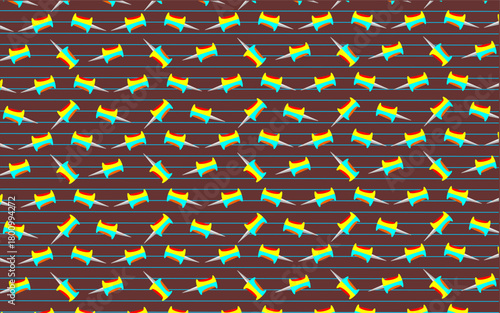 Push pin seamless pattern. Thumbtack seamless pattern background. Colorful push pin pattern background. Push pin icon pattern. Vibrant push pin illustration background.