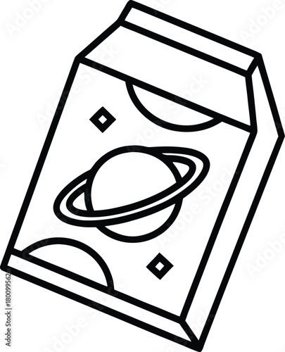 Space Food Packet Line Art Transparent Background