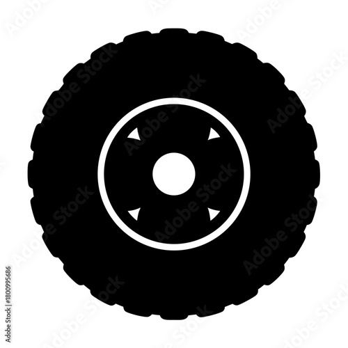 Off Road Vehicle Tire with Aggressive Tread and Distinct Wheel Design