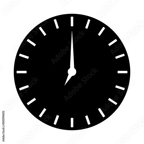 A simplistic black and white clock face illustration displaying the time 700