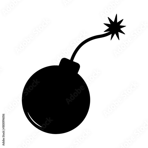 Cartoon bomb with a lit fuse ready to explode any second now