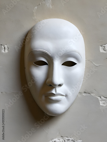 Plaster mask on the wall of the theater.