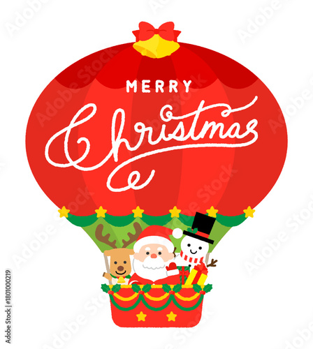 気球に乗ったサンタクロース