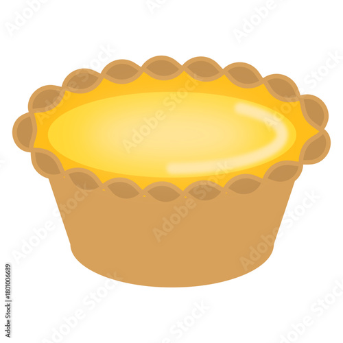 Vector illustration of Hongkong / Portuguese egg tart 