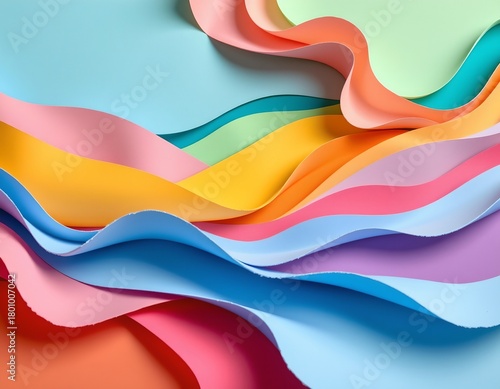 Abstract Pastel Watercolor Paper Layers