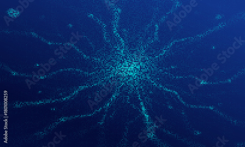 Futuristic dotted blue and black background. Digitally generated blue background with dots. vector illustration