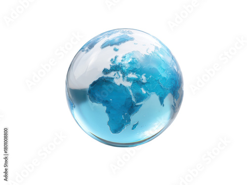 Clear liquid planet earth globe water, Isolated, Png Transparent Background