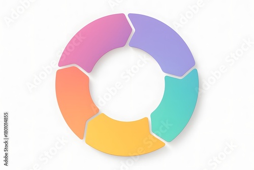 Circular Step Infographic Template — Gradient Multi-Step Vector with Soft Shadows on White Background