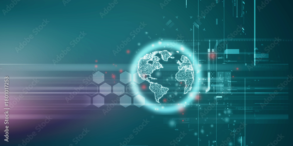 Obraz premium 2d illustration world map abstract background