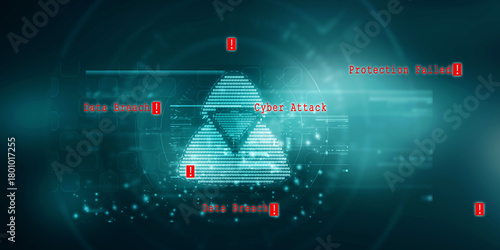 

2d illustration Cyber crime and internet privacy hacking. Network security, Cyber attack, Computer Virus, Ransomware, and Malware Concept
