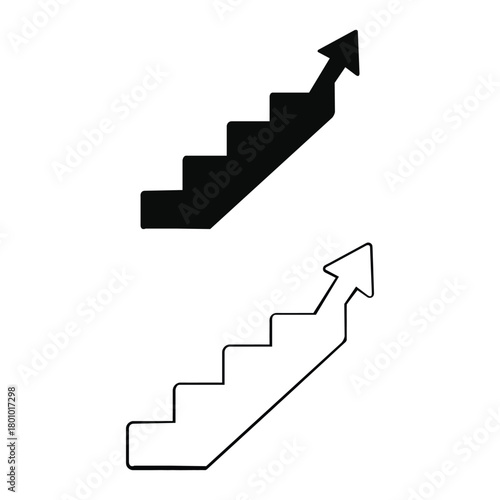 Stair arrow up icon