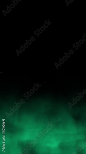 Green Fog Smoke Rising Motion Background Dark Mist Atmospheric Cinematic Vapor Animation Loop