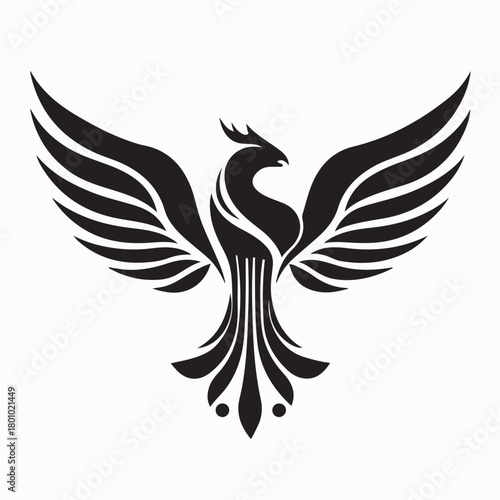 Zoroastrian Bird Deity Symbol Logo Vector isolated on white background