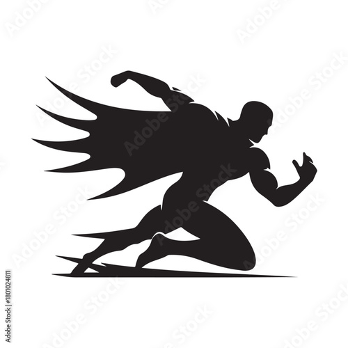 superhero city pose vector silhouette clip art logo design illustration