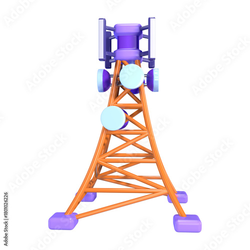 Cell Tower 3D Illustration Icon